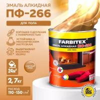 Эмаль ПФ-266 для пола FARBITEX (Артикул: 4300011427; Цвет: Светлый орех; Фасовка = 2,7 кг)