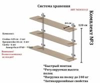 Стеллаж металлический / Комплект №3 / система хранения / гаражная система хранения / Умная система хранения / Полки для гаража, балкона