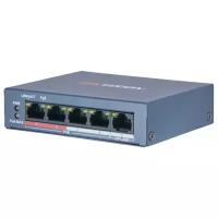 Коммутатор PoE HIKVISION DS-3E0105P-E/M(B) 4хRJ45 100M PoE с грозозащитой 6кВ/Uplink 100М Ethernet: бюджет PoE 35Вт, пропускная способность 1Гб/с, 48V