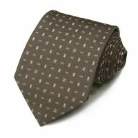 Мужской галстук коричневый в черточку Celine 823206