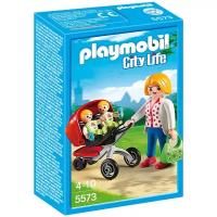 Playmobil. Конструктор арт. 5573 Mother with Twin Stroller (Мама с близнецами в коляске)