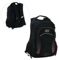 Рюкзак молодежный, эргономичная спинка, 37 х 26 х 12 см, чёрный, 1 шт