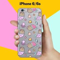 Силиконовый чехол на Apple iPhone 6/6s Коты-русалки / для Эпл Айфон 6/6с