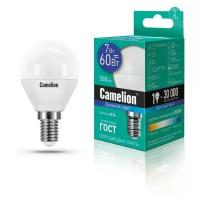 Лампа светодиодная Camelion, LED7-G45/865/E14 E14, G45, 7Вт, 6500К