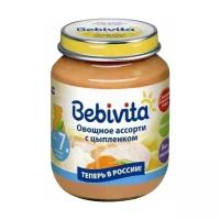 Пюре Bebivita овощное ассорти с цыпленком, с 7 месяцев