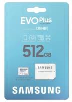 Карта памяти Samsung microSDXC 512Gb EVO Plus UHS-I U3 V30 A2 + ADP