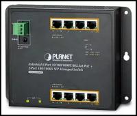 Коммутатор PLANET WGS-4215-8P2S (IP30, IPv6/IPv4, 8-Port 1000T 802.3at PoE + 2-Port 100/1000X SFP Wall-mount Managed Ethernet Switch (-40 to 75 C, dual power input on 48-56VDC terminal block and power jack, SNMPv3, 802.1Q VLAN, IGMP Snooping, SSL, SS