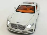 Bentley Continental GT Бентли машинка (1:24) 21 см металл, инерция, открываются двери, капот и багажник, поворачиваются передние колеса, свет и звук