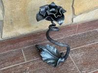 Кованый подсвечник для дома и дачи, подсвечник ручной работы из метала, канделябр Роза с листом