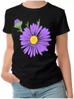 Женская футболка «Букет фиолетовых цветов»