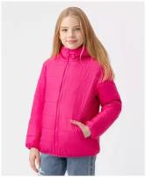 Куртка утепленная с капюшоном розовая Button Blue, для девочек, размер 152, мод 123BBGB41011200