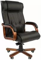 Компьютерное кресло Chairman 653, обивка: натуральная кожа, цвет: черный