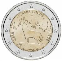 Памятная монета 2 евро Волк. Эстония, 2021 г. в. Монета в состоянии UNC (из мешка)