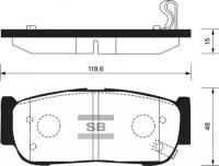 Колодки тормозные задние (дисковые), SP1178 Sangsin Brake SP-1178