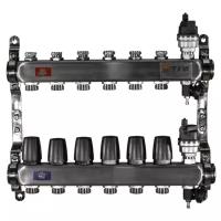 Коллектор из нержавеющей стали для отопления без расходомеров, 6 контура TIM, арт. KBS5006