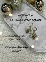 Серьги ручной работы, серьги новогодние для девочки. Мотылек