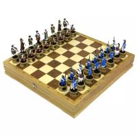 Шахматы исторические с раскрашенными фигурами из цинка 