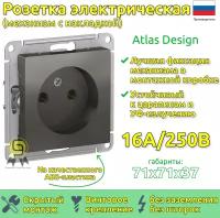 SE AtlasDesign Сталь Розетка б/з, 16А, механизм