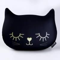 Антистресс подушка «Котик», чёрный