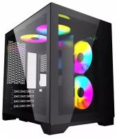 Корпус Powercase Vision Micro, Black, Tempered Glass, 4х 120mm 5-color fan, mATX (CVBM-L4)