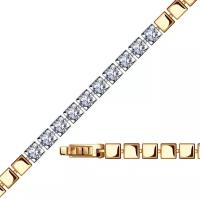 Браслет Diamant online, золото, 585 проба, кристаллы Swarovski, длина 19 см