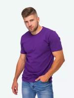 Однотонная футболка мужская хлопок базовая для мужчин HappyFox, HF9111 размер 52, цвет фиолетовый