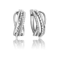 PLATINA jewelry Серьги из белого золота с фианитом 02-4533-00-401-1120-24