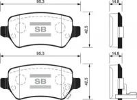 Колодки тормозные задние Sangsin Brake SP1536