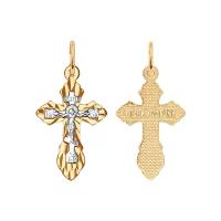 SOKOLOV Крест из комбинированного золота с алмазной гранью 121198