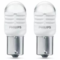 Лампа светодиодная Philips Ultinon Pro3000 P21W (BA15s, S25), 12В, 1.75Вт (соответствует 21Вт), 6000К, комплект 2 шт, арт. 11498U30CWB2