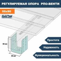 Опора лаги, бруса, балки для опорно-лаговых конструкций ДекТай РПО Венти 50х70х90П 5 шт