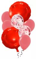 Набор шаров 8 шт «Воздушная феерия», красный