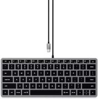 Клавиатура проводная Satechi Slim W1 Wired Backlit Keyboard, USB Type-C, Серый, ST-UCSW1M-RU