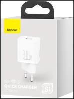 Сетевое зарядное устройство/Быстрая зарядка Baseus Super Si quick charger IC 30W EU White CCSUP-J02