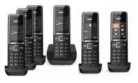 Радиотелефон DECT Gigaset COMFORT 550 RUS (6 трубок в комплекте) чёрный