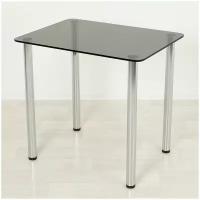 Стеклянный стол для кухни Эдель 10 серый/хром (1200х750)