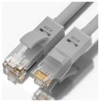 Кабель LAN для подключения интернета GCR cat5e RJ45 UTP 5м патч-корд patch cord шнур провод для роутер smart TV ПК серый литой