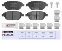 Комплект тормозных дисковых колодок передн. с уст. комплектом и смазко MARSHALL M2623600