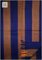 Палантин/шарф CASHMERE SCARF темно-синий/оранжевый (#23), осень/зима/демисезон, шерсть, плотный, в полоску/полосатый, с кисточками, 176x67