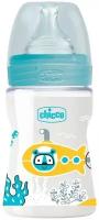 Chicco Бутылочка с соской из силикона Well-Being PP, 150 мл, boy/girl new, с рождения, голубой