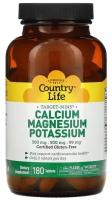 Country Life, Кантри Лайф, Target-Mins, Calcium, Magnesium, Potassium, кальций, магний и калий, 180 таблеток