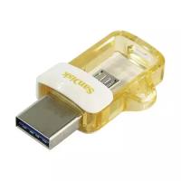 Флеш накопитель SanDisk Ultra Dual Drive, White-Gold, Retail, 4x6 Insert