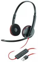 Наушники с микрофоном Plantronics Blackwire C3220 черный/красный 1.5м накладные (209745-201)