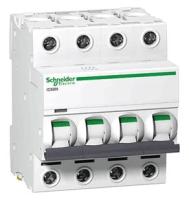 IC60N 4P 50А Автоматический выключатель 4-полюсный, 50А, 6кА (хар-ка C) Schneider Electric, A9F74450