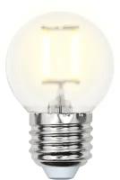 Uniel Лампа светодиодная шар теплый свет (UL-00000302) Е27 6W 3000K матовая LED-G45-6W/WW/E27/FR( 10шт упаковка)