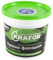Краска водно-дисперсионная фасадная особопрочная Krafor, 1,5 кг, белая