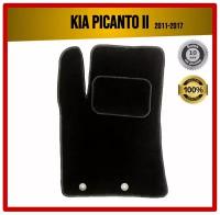Водительский ворсовый коврик ECO на Kia Picanto II 2011-2017 / Киа Пиканто
