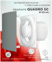 QUADRO 5C Graphite вентилятор вытяжной с обратным клапаном D123 и цветной лицевой панелью Graphite