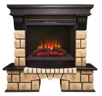 Электрический камин Real-Flame Stone Brick 25/25,5 с очагом Sparta 25,5 LED