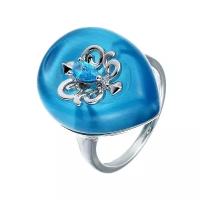 Кольца Джей ВИ Серебряное кольцо с кошачий глазом, цирконием